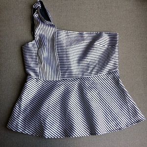 Banana Republic Satin One Shoulder Peplum Top NWT